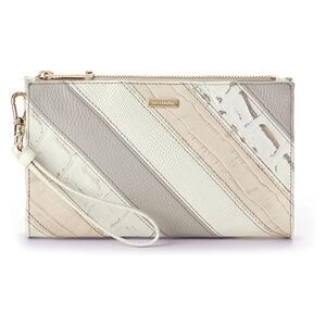 Brahmin Daisy Large Leather Wristlet Clutch - Ivory Flashback